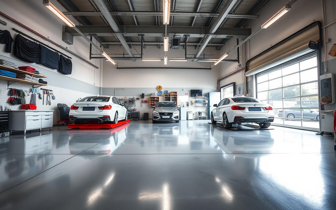 Wide view of the Hivemint detailing studio bay